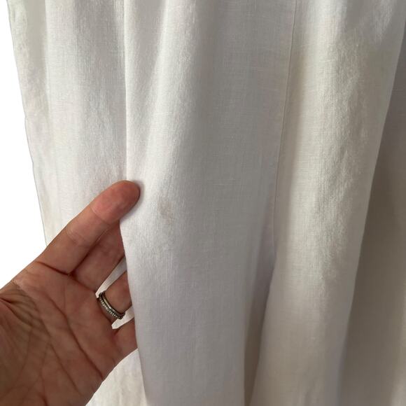 Bryn Walker White Capri Linen Pants Size Medium - Picture 11 of 14